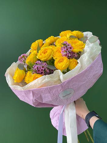 Букет Кустовые желтые розы во Фролово
