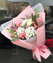 Букет цветов из:  Розы, Лизиантусы и Хризантемы во Фролово